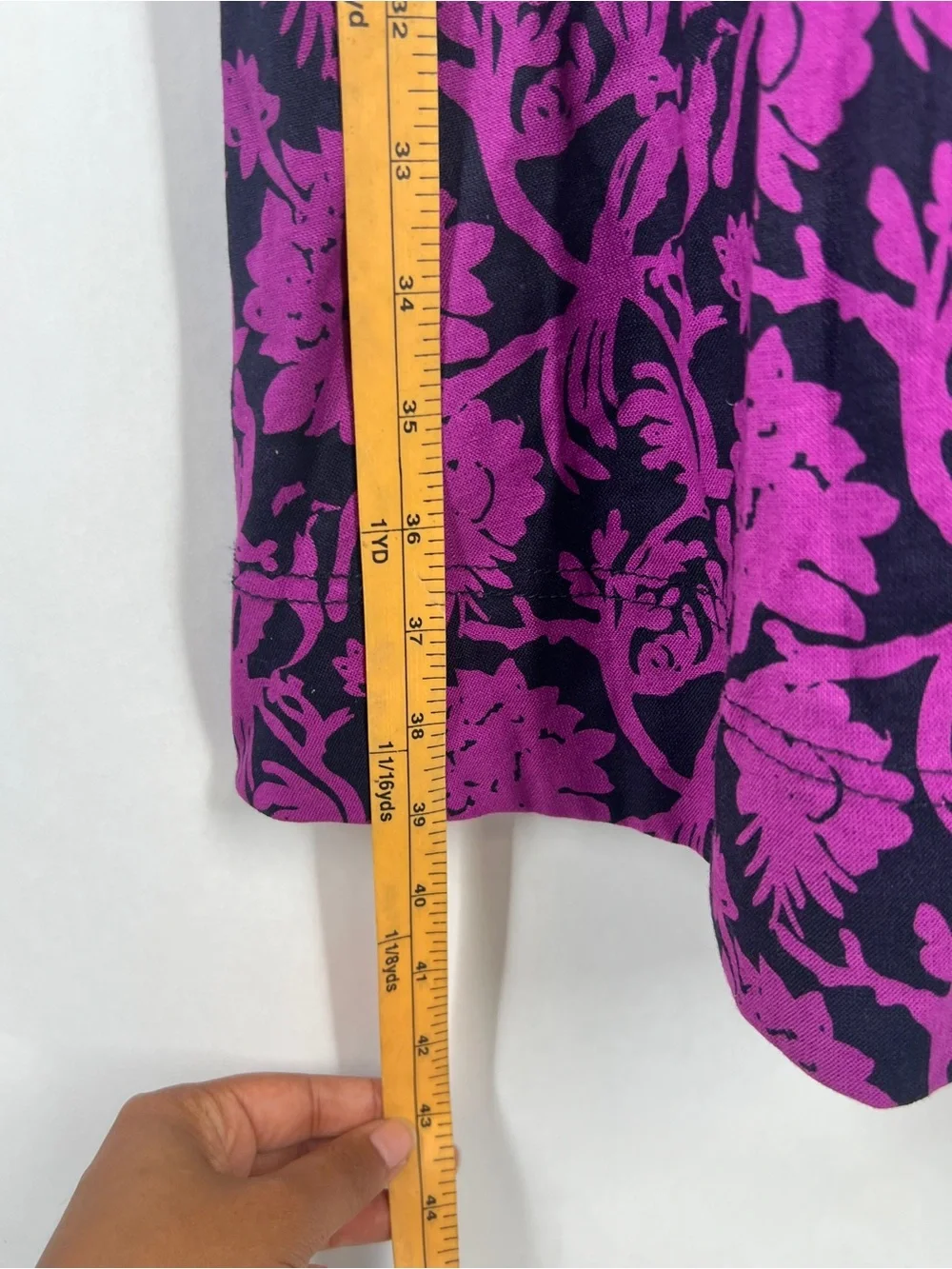 Tory Burch Jodie Floral Linen Cotton Fit & Flare Dress Purple Navy Size 6